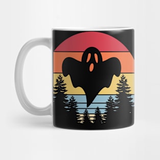 Ghost Vintage Sunset Retro Halloween Design Edit Mug